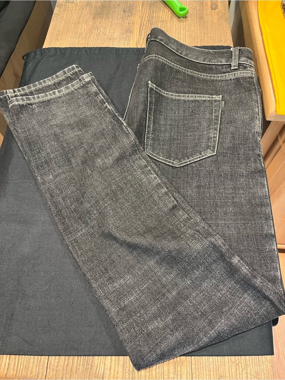 Saint Laurent Men’s Black Washed Slim Straight Jeans